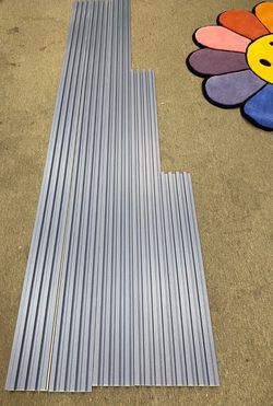 Gray Wall Slats TV Decor modern Wall Panels 4pcs