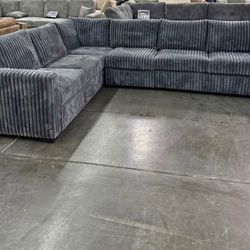 CORDUROY GREY SECTIONAL BRAND NEW SAME DAY DELIVERY 