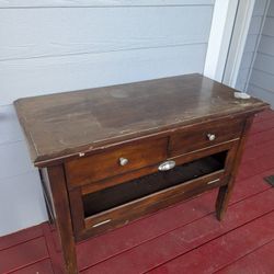 Dark Wood TV Stand With drawers