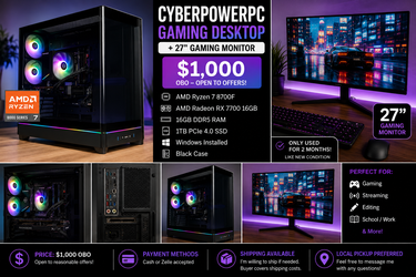 CyberPowerPC Gaming PC + Gaming Monitor — $1,000 OBO