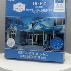 HOLIDAY TIME - NEW 18 FT INDOOR/OUTDOOR BLUE LED STRING LIGHTS