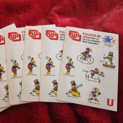6 Vintage 1984 Fuji Film Official Olympics Stamps