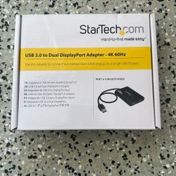 StarTech USB 3.0 to Dual DisplayPort Adapter – 4K 60Hz (New) 