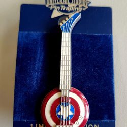 Marvel Captain America Guitar Shaped Universal Studios Pin 2008 LE 500 Disney 