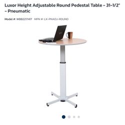 Luxor Height Adjustable Round Pedestal Table - 31-1/2" - Pneumatic