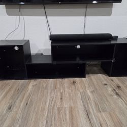 3) Black TV Stand / Entertainment
