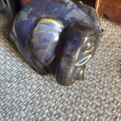 Vintage Porcelain Elephant Laying Down  