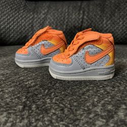 Infant Orange Nike Air Force Ones Size 0C
