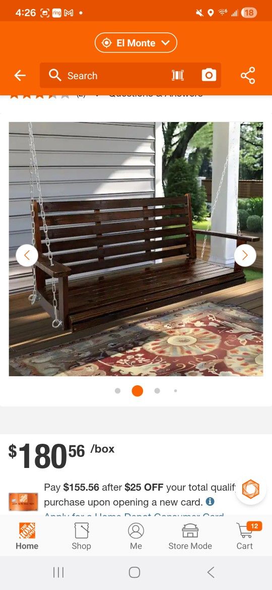 5 ft. 3-Person Wood Porch Swing with Ergonomic Seat, Hanging Chains and 7mm Springs, Heavy Duty 880 lbs., Deep Brown