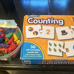 Kids, Learning Counting Puzzle And Counting Bugs