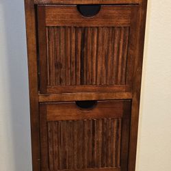Tall Slim Wooden 5 drawer Apothecary Cabinet Vintage Modern Rattan Vertical Storage Cabinet