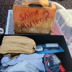 Shoe Shine Box With Accessories 