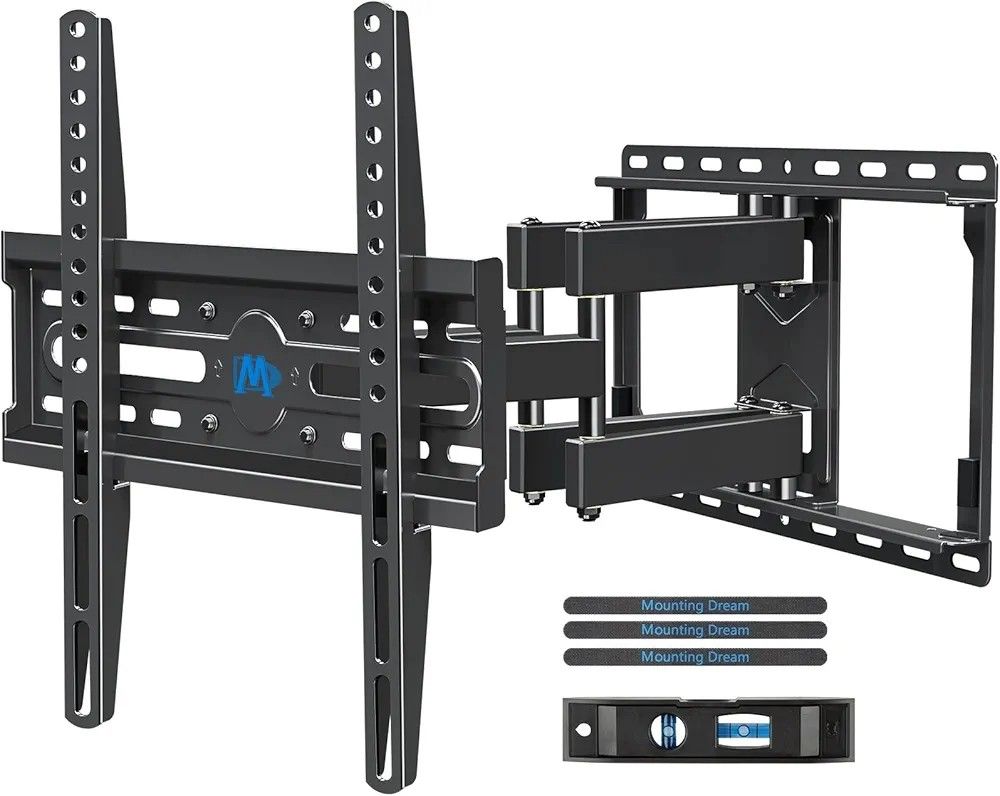 Mounting Dream TV Wall Mount for 32-65 Inch Television,Mount with Swivel and Tilt, Full Motion Bracket with Articulating Dual Arms, Fits 16inch Studs,