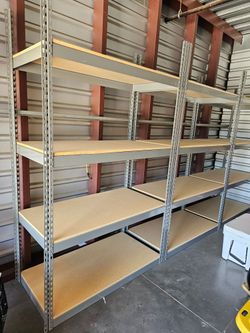 4 Tier Shelving 48 in W x 24 in D American Made Used Heavy Duty Steel Boltless Storage Rack Delivery Available