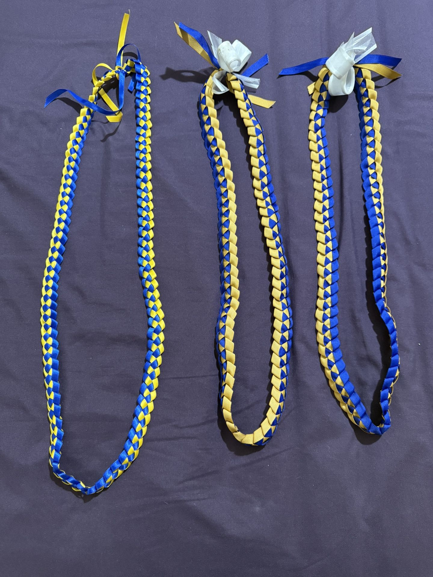 Blue & Yellow/Gold Ribbon Lei
