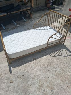Whimsical Metal Toddler Bed with Mattress