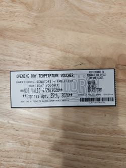 Harrisburg Senators box seat ticket