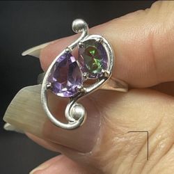 Genuine Sterling Silver Rings With Gemstones 