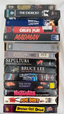 Vintage VHS Lot of 14 — Horror, Classic Anime, Heavy Metal Live & Cult 80s/90s (Madman, Sepultura, Macross Plus, Exorcist)