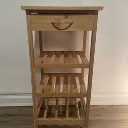 $40_Bamboo Kitchen Island Counter Table with Drawer