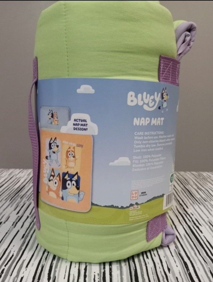 Bluey Family and Friends Quilted Nap Mat with Pillow and Blanket 