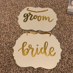 Bride And Groom Signs 