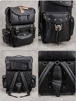 Milwaukee Leather SB002-S Large Black 2-Piece PVC Motorcycle Touring Pack – $125