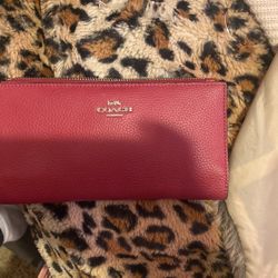 Used Coach Wallet , Missing Top Zipper For Coins , Good Condition 