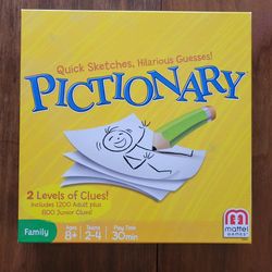 New Pictionary game. Ages 8 & up 2-4 players