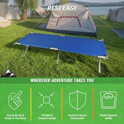 Camping Cot, Sleeping Cots for Adults with Storage Bag, Portable and Lightweight Cot Bed for Outdoor Traveling, Hiking, Office Nap, Easy to Set up