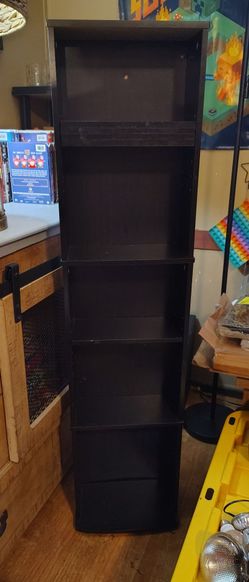 Tall Black Media Bookcase with 5+ Shelves