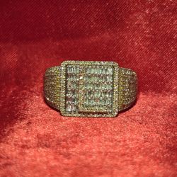 10k Yellow Gold Diamond "L" Initial Ring 0.86 ctw