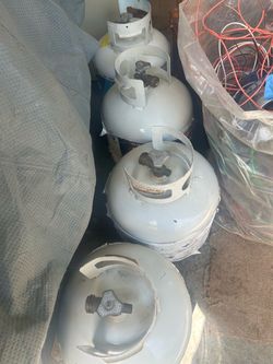 Propane tanks.