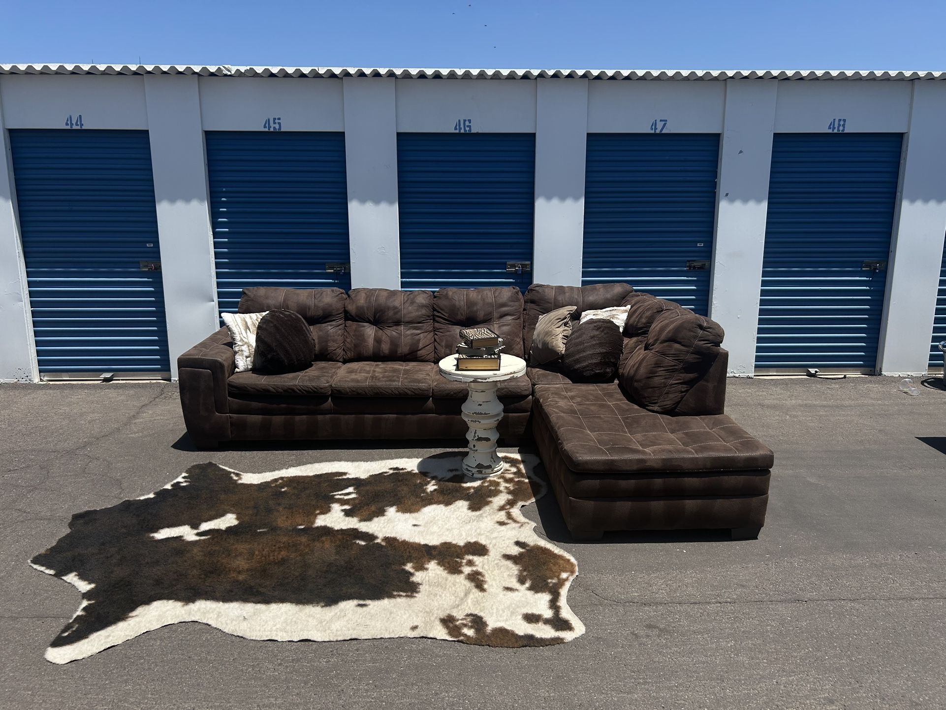 brown ashley 2 piece sectional couch