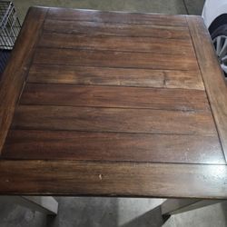 Table With 4  Wooden Stools