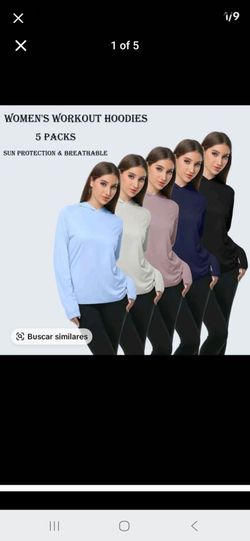 5 Pack Women's Workout Long Sleeve Sweatshirts Sun Protection Hoodies Workout Sets hoodies