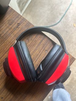 Red and Black Ear Protection Earmuffs gun range