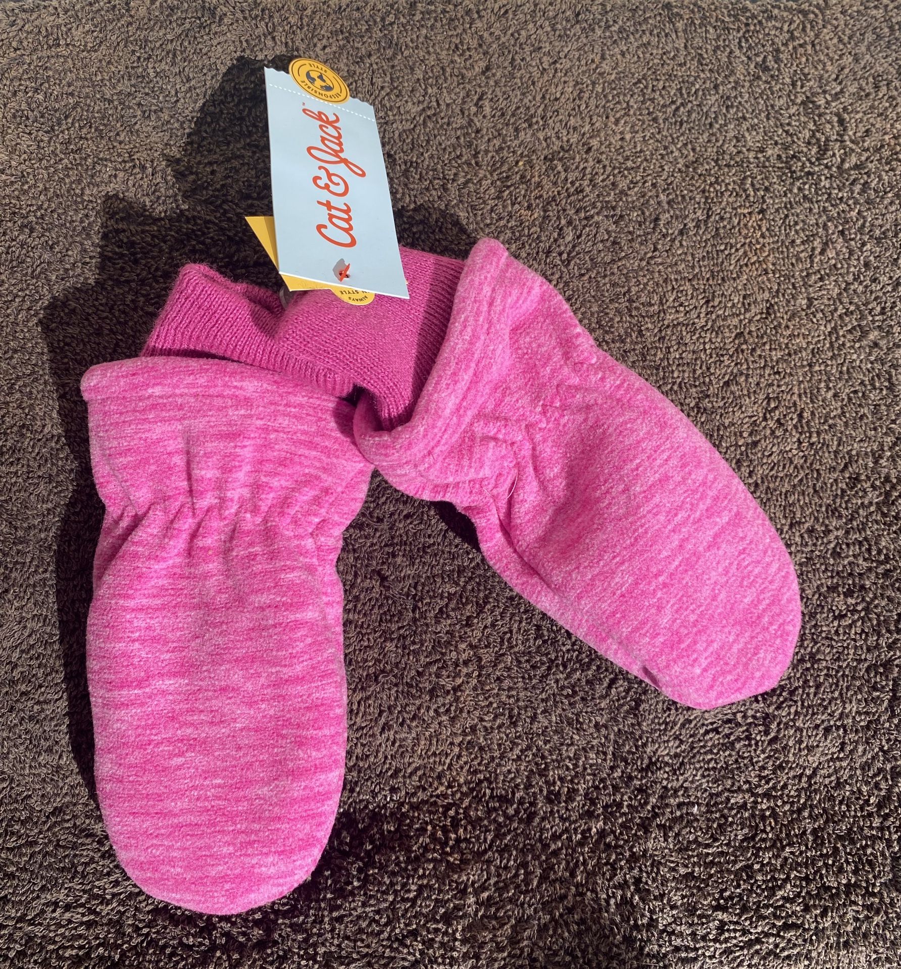 Cat & Jack Pink Fleece Mittens Toddlers 2T -5T