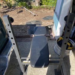 Weight Bench And 3 Piece Bar