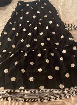 Long polkadot skirt