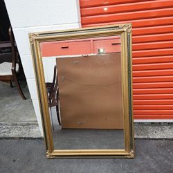 Antique French Gilt Mirror With Original Glass