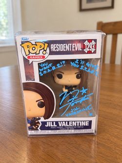 Jill Valentine Funko #1293 Quote + Autographed by Nicole Tompkins