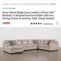 Sectional Sofa Leather In Great Condition 