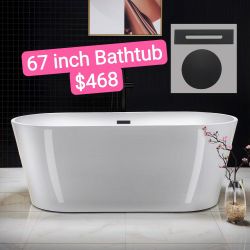  67 inch Freestangding Bathtub,Bath Tub, Soaking Tub