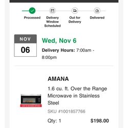 Over the range microwave