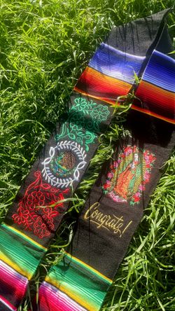 Mexico Logo & Virgin Mary Graduation Sarape Stole 