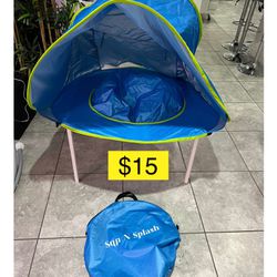 New from $30 only $15! Monobeach Baby Beach Tent, Beach Canopy Sun Shelter UPF50+ UV Protection Baby Pool with Canopy, Easy Set Up Pop Up Baby Beach S