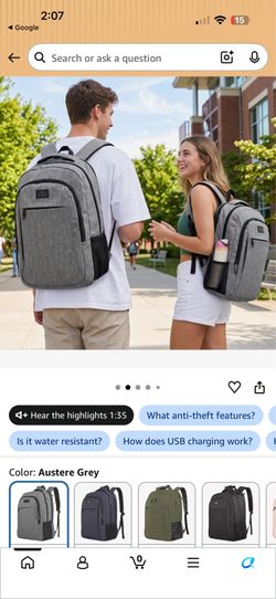 MATEIN Travel Laptop Backpack, Business Anti Theft Slim Sturdy Laptops Backpack Personal Item Bag, Water Resistant College School Computer Bag Gift fo