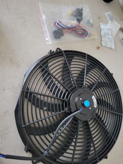 16 inch Electric Radiator Fan High 3000  CFM Thermostat Wiring Switch Relay Kit