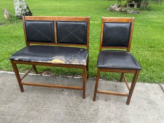 High bench seat and chair